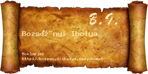 Bozsányi Ibolya névjegykártya