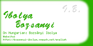 ibolya bozsanyi business card