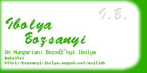 ibolya bozsanyi business card